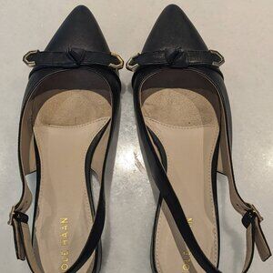 Cole Haan Menlo Skimmer Slingback Flat Black 9W